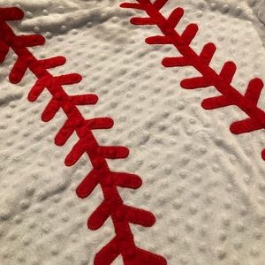 Mud Pie Minky baseball baby blanket.